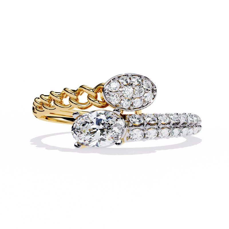 Dual Charm Oval Diamond Ring