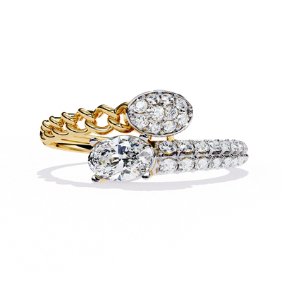 Dual Charm Oval Diamond Ring