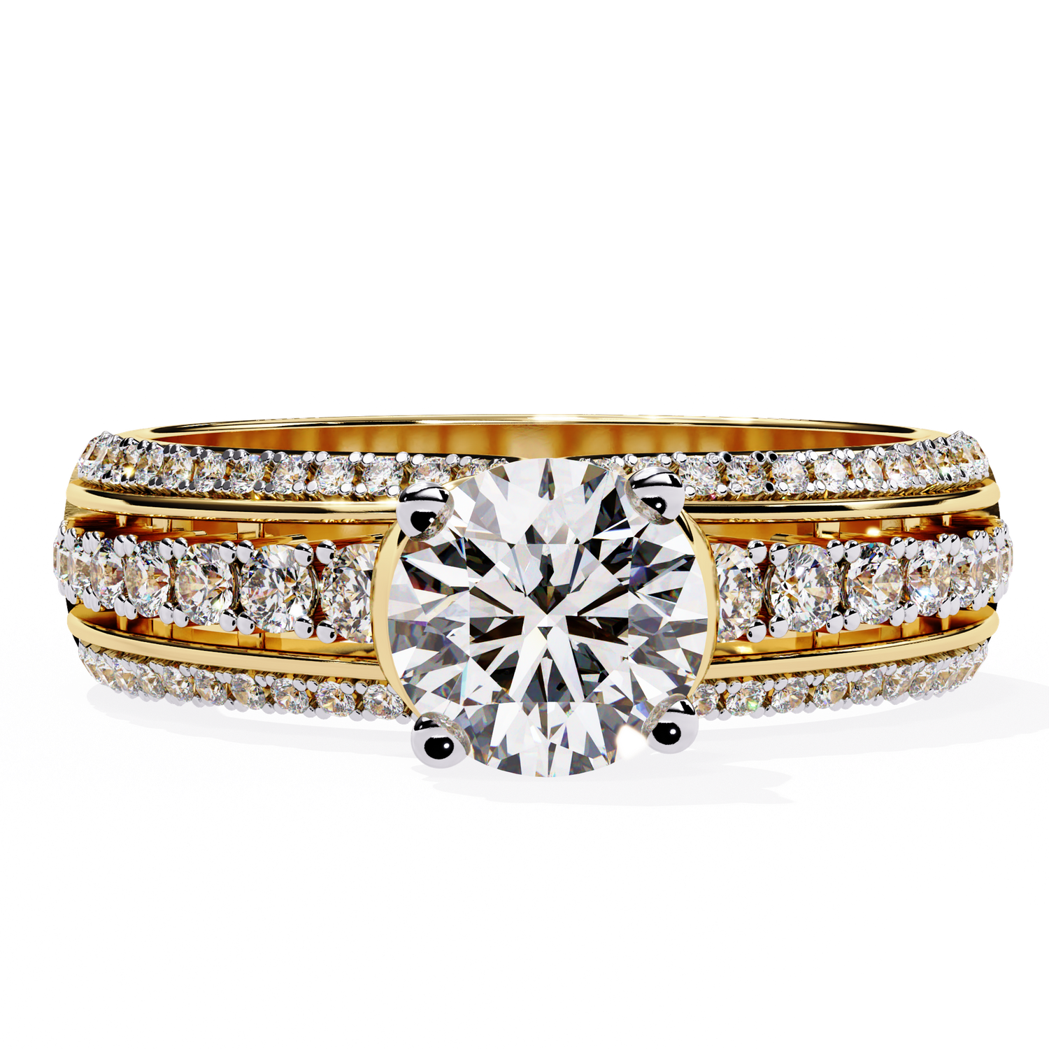 Majestic Layers Round Diamond Ring