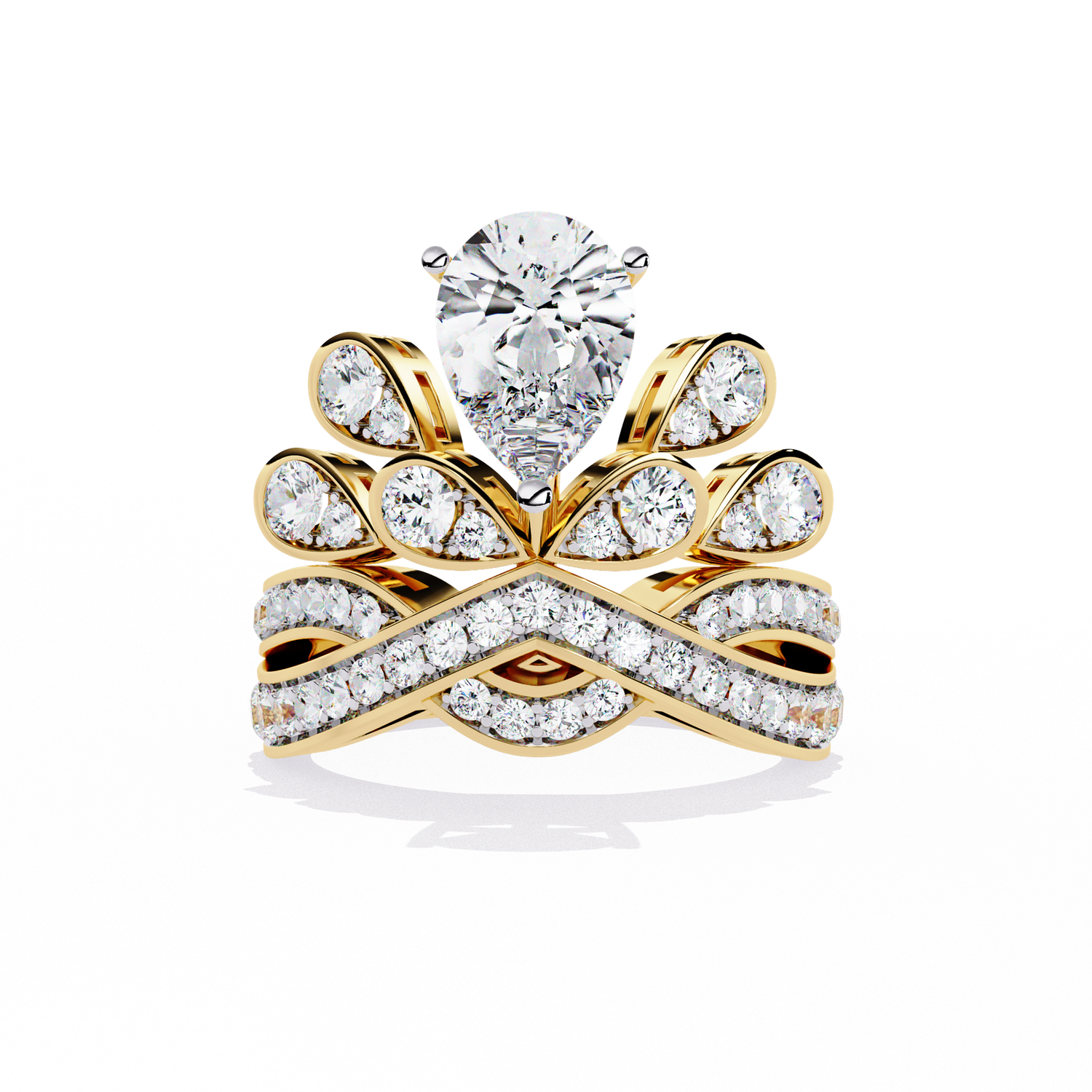 Royal Bloom Pear Diamond Ring
