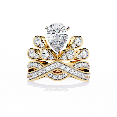 Royal Bloom Pear Diamond Ring