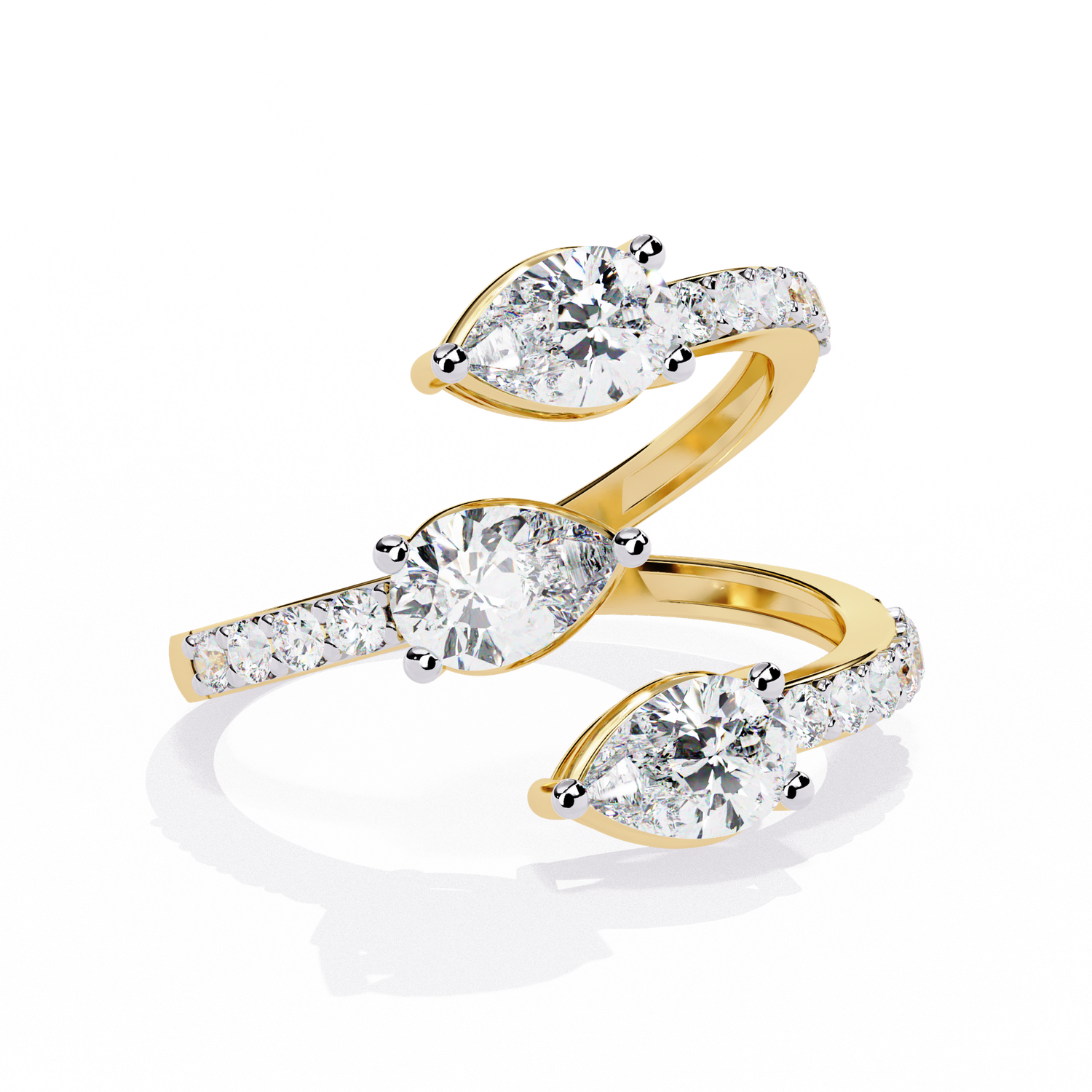 Cascading Pear Diamond Ring