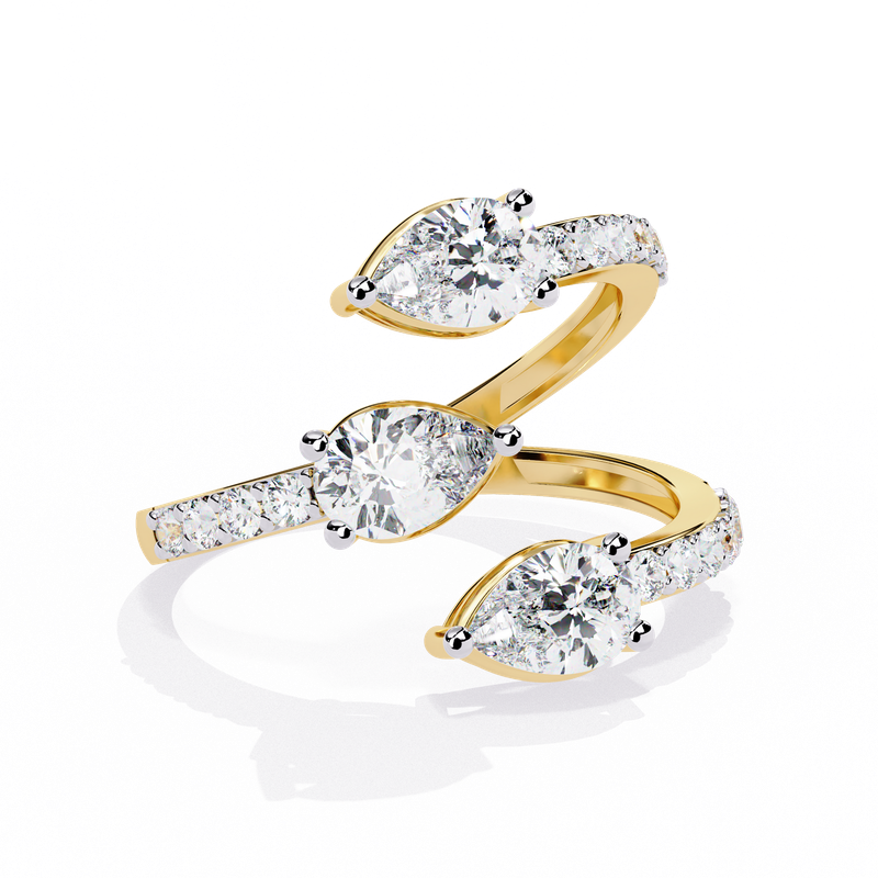 Cascading Pear Diamond Ring
