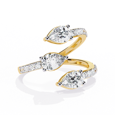 Cascading Pear Diamond Ring