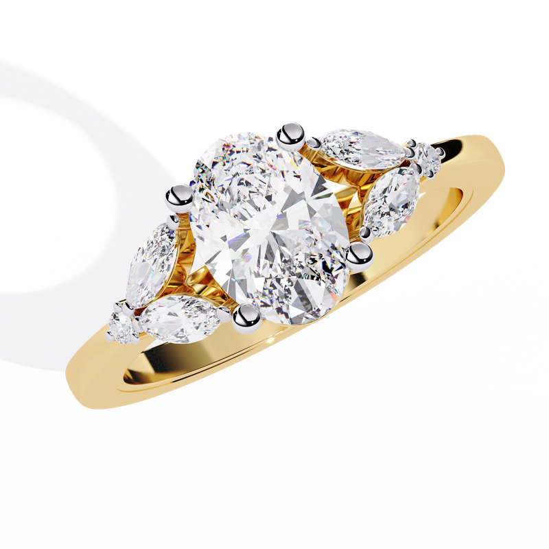 Aurora Oval Diamond Ring