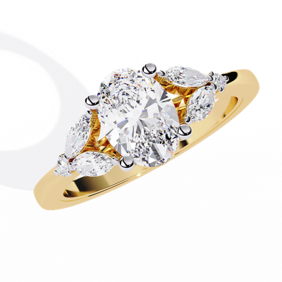 Aurora Oval Diamond Ring