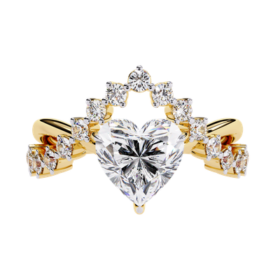 Crown Heart Diamond Ring