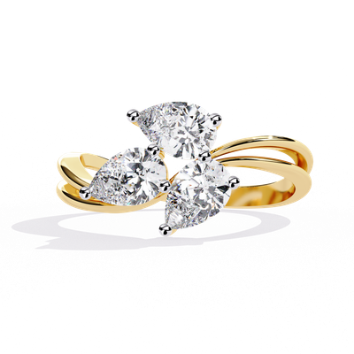 Triple Bloom Pear Diamond Ring