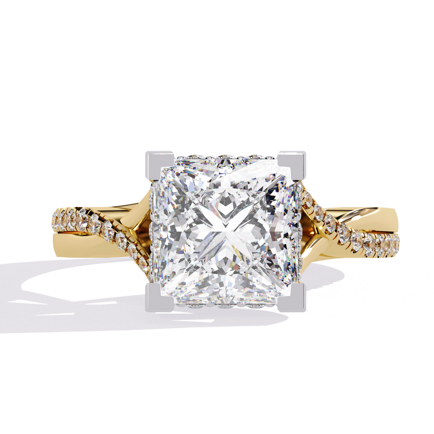 Regal Twist Princess Diamond Ring