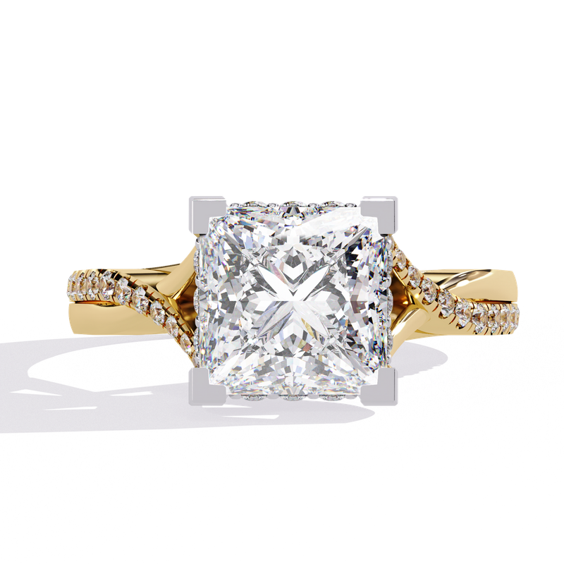 Regal Twist Princess Diamond Ring