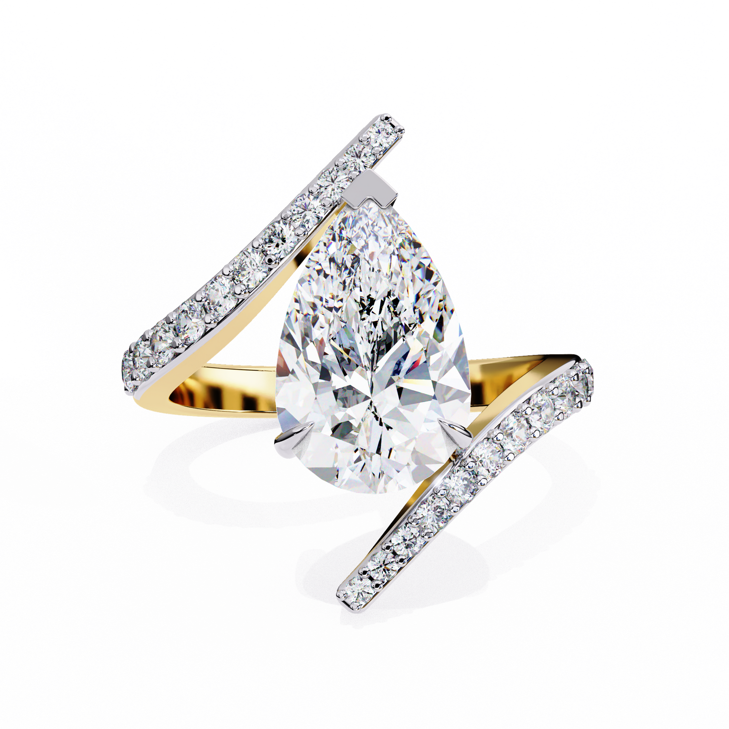 Contemporary Pear Diamond Ring