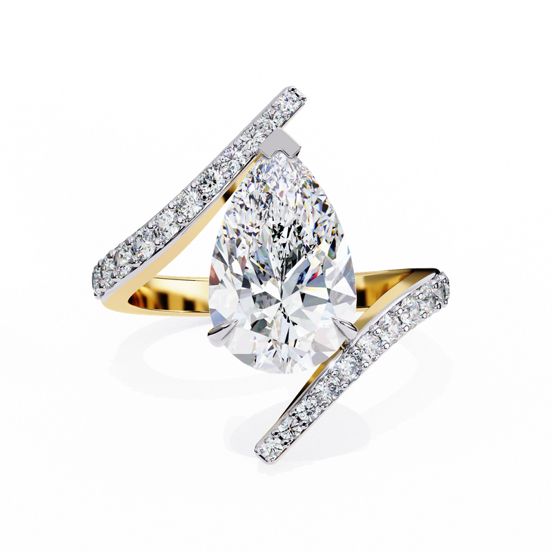 Contemporary Pear Diamond Ring
