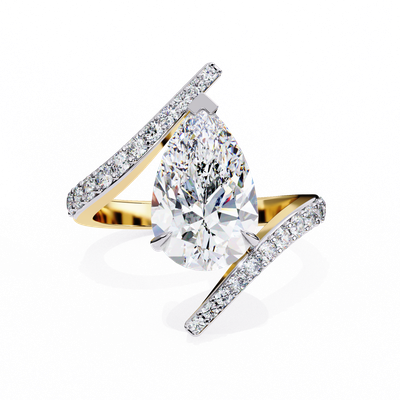 Contemporary Pear Diamond Ring