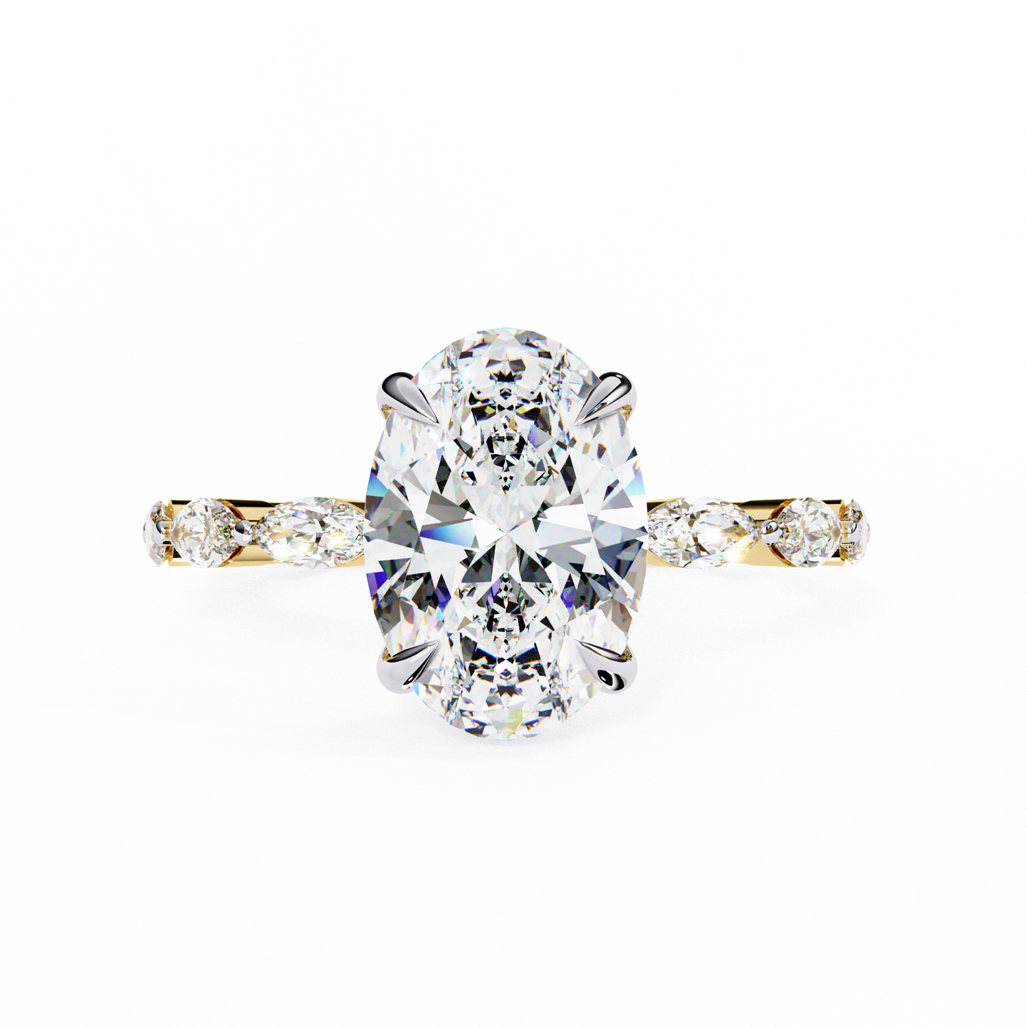 Opulent Oval Eternity Diamond Ring