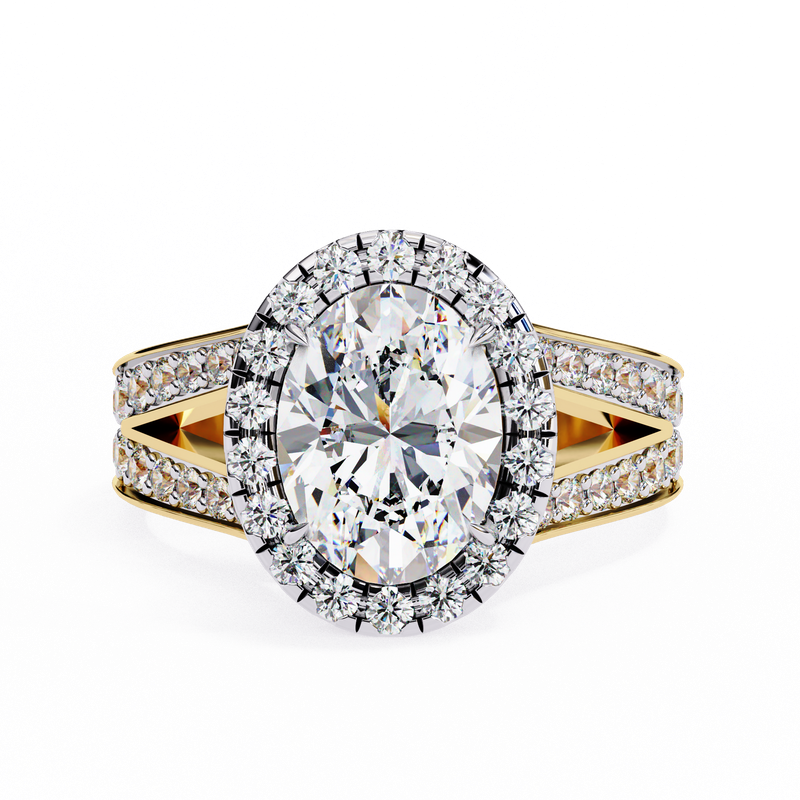 Luxe Oval Halo Statement Ring
