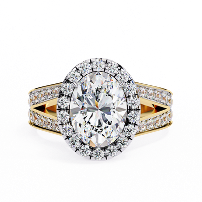 Luxe Oval Halo Statement Ring
