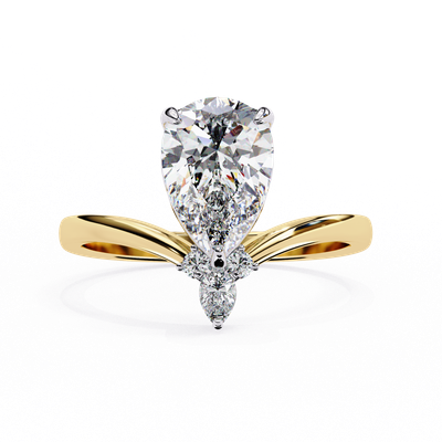 Modern Pear Solitaire Ring