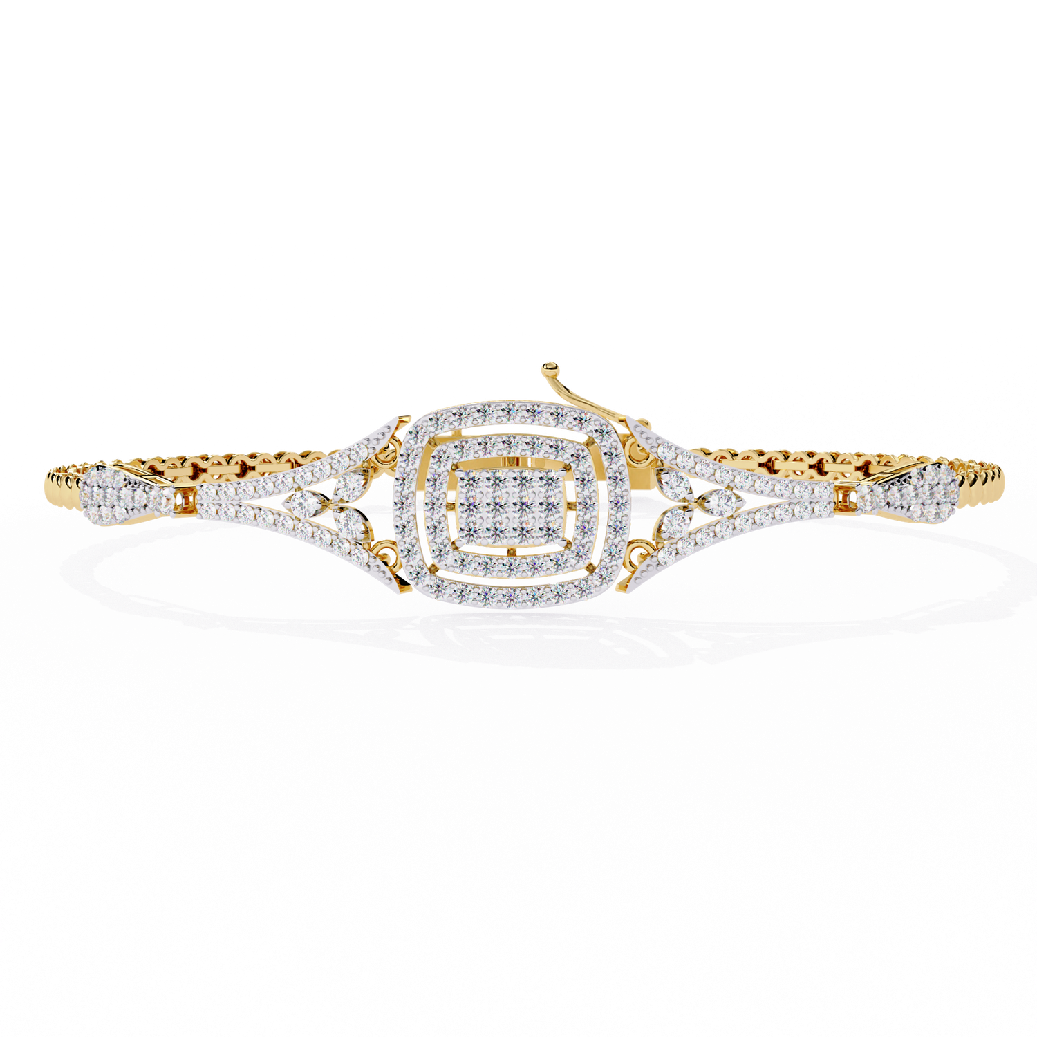 Radiant Halo Diamond Bracelet