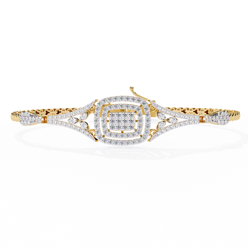 Radiant Halo Diamond Bracelet