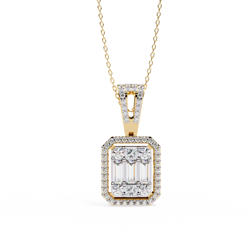 Radiant Frame Diamond Pendant