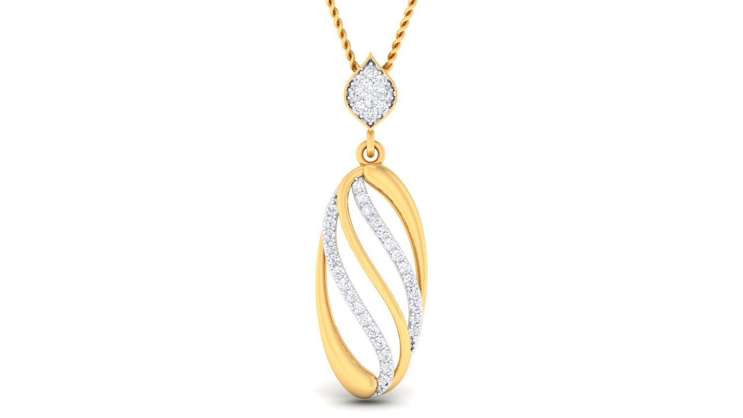 Golden Petal Pendant Set