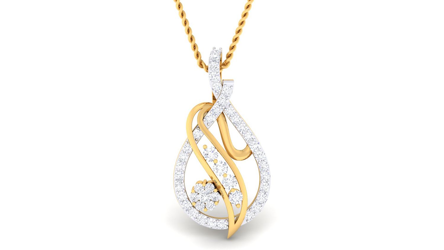 Golden Lattice Pendant Set