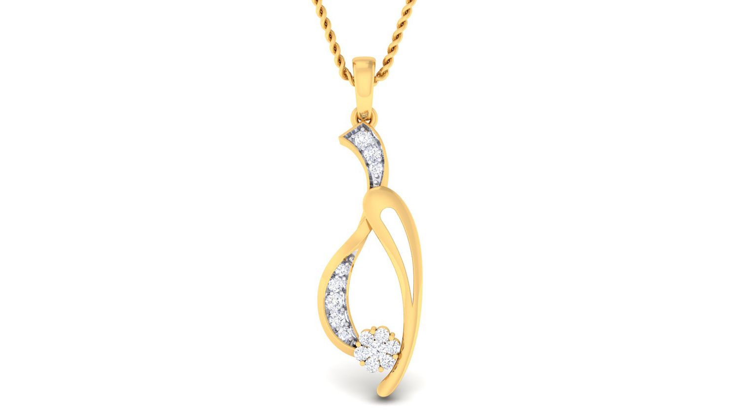 Golden Orchid Pendant Set
