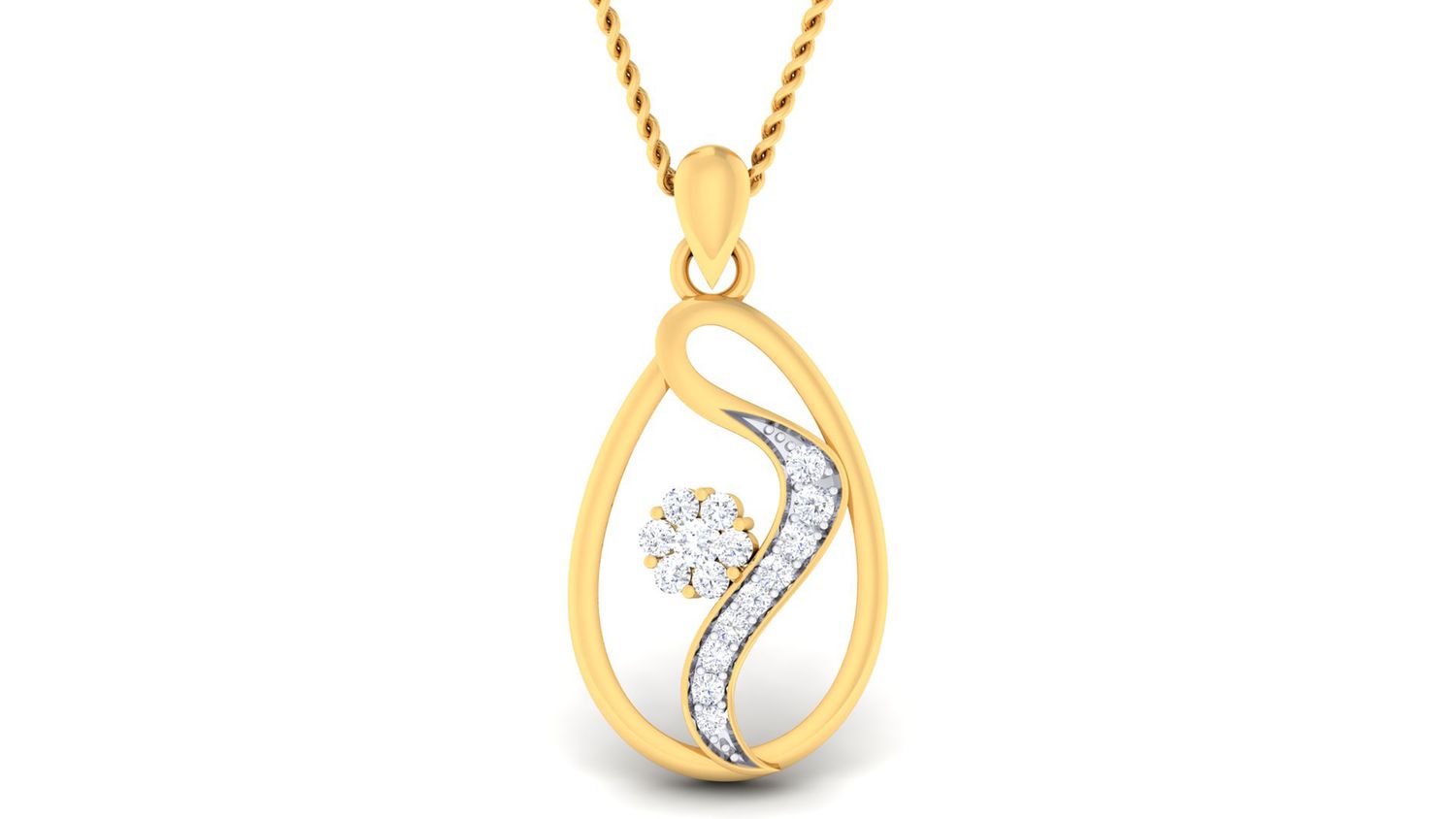 Golden Spiral Flame Pendant Set