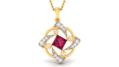 Diamond Cascade Leaf Pendant Set