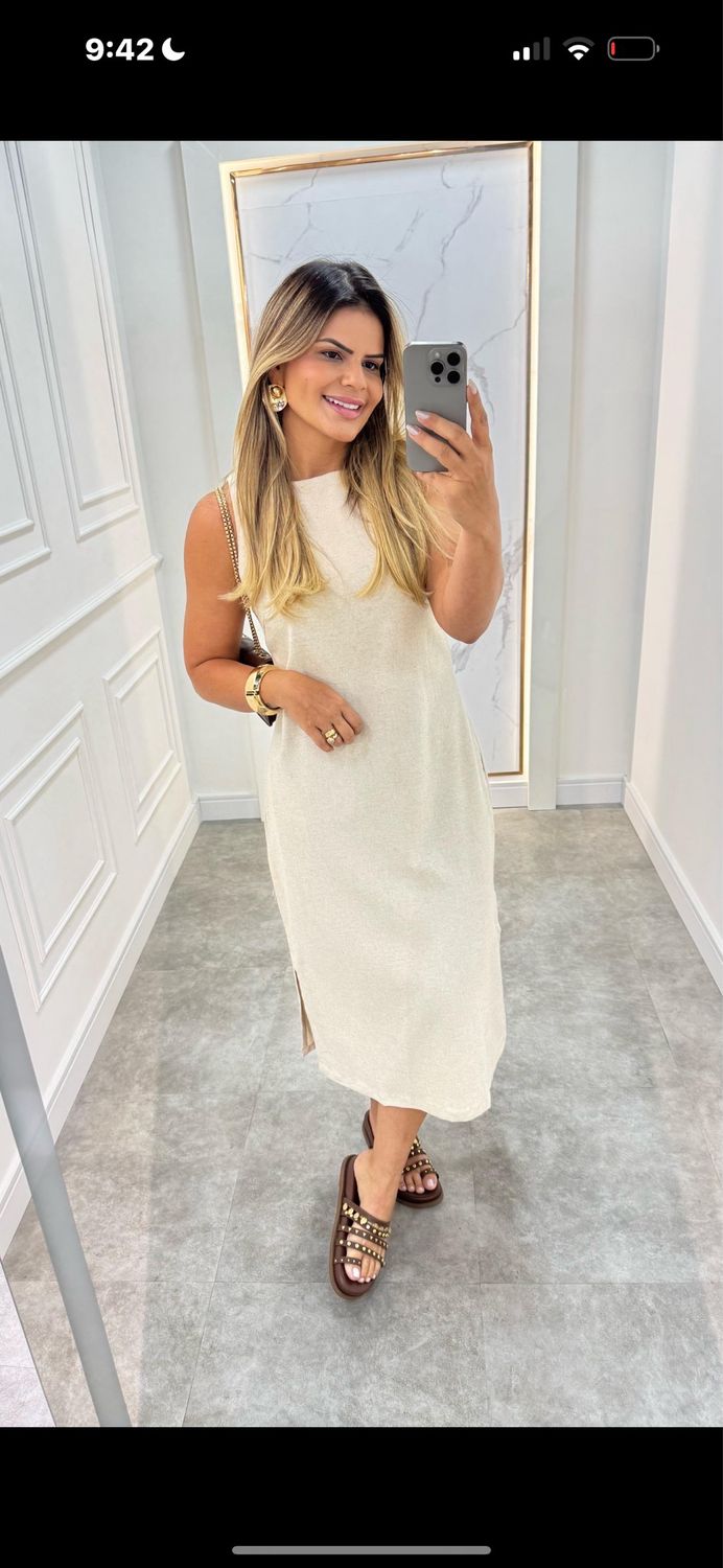 Elegante Linen Sol Dress