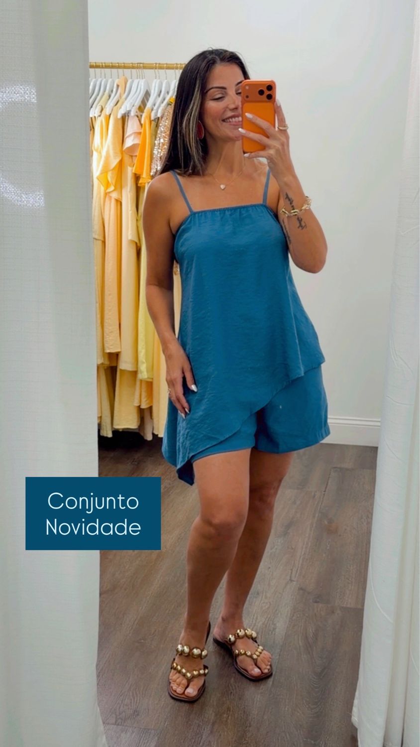 Tailored Two-Piece Set – Flowy Cami Top &amp; Shorts