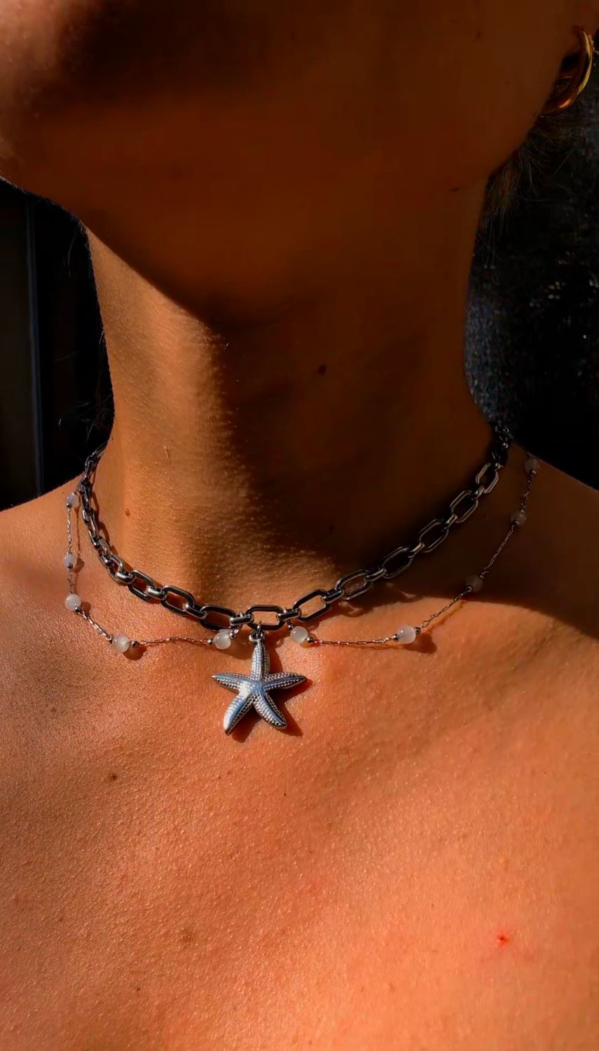 Collier double chaine océan