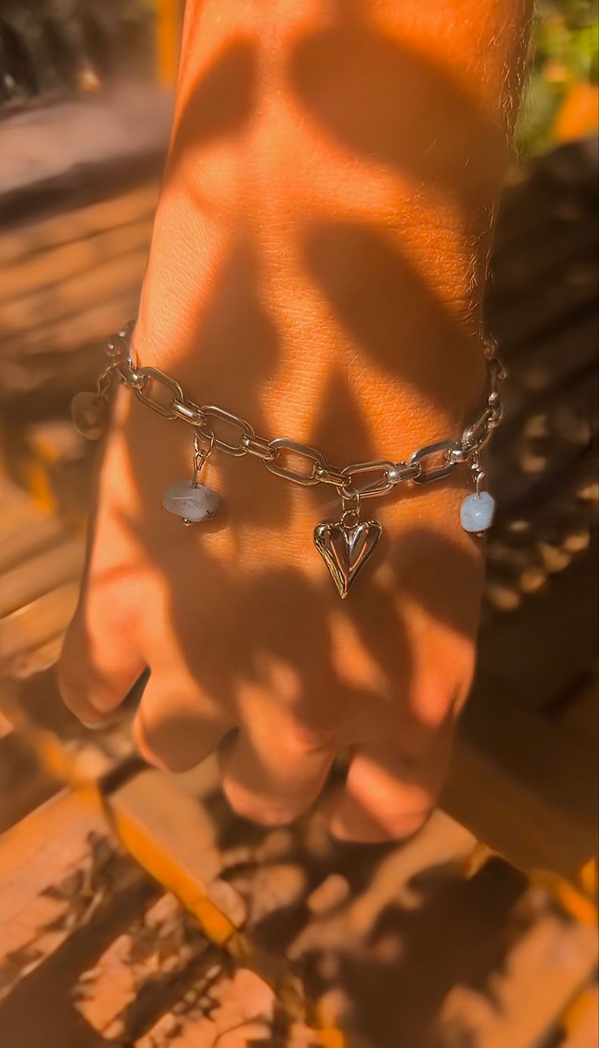 Bracelet cœur et pierres