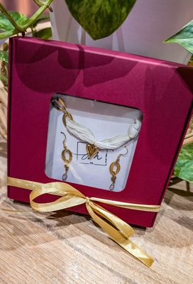 Coffret Noël - parure 2 pièces - cœur doré