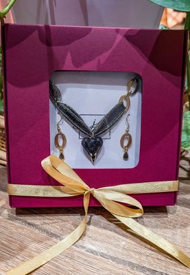 Coffrets Noël - parure 2 pièces - cœur noir