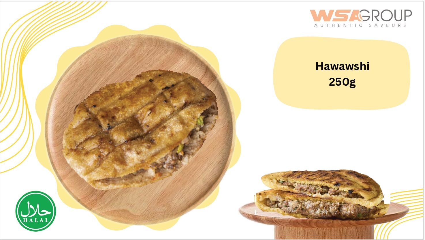 Frozen Egyptian Hawawshi - Halal Ground Beef Sandwich - Made in Canada