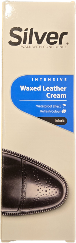 SILVER Waxed Leather Cream - 75ML - BLACK - KB2001