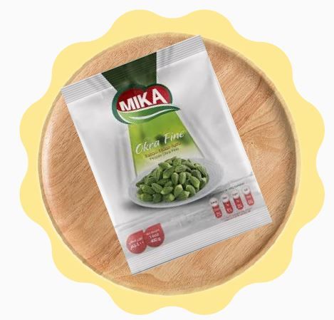 Mika Frozen Okra Extra - 400 grams Package - Size 1.5 to 2.5 cm