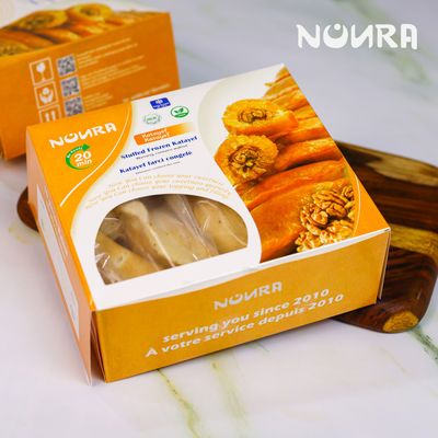 Noura - Egyptian stuffed  frozen Qatayef - with walnut - Ready to fry 500 grams