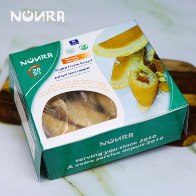 Noura - Egyptian stuffed  frozen Qatayef - with peanut - Ready to fry 500 grams