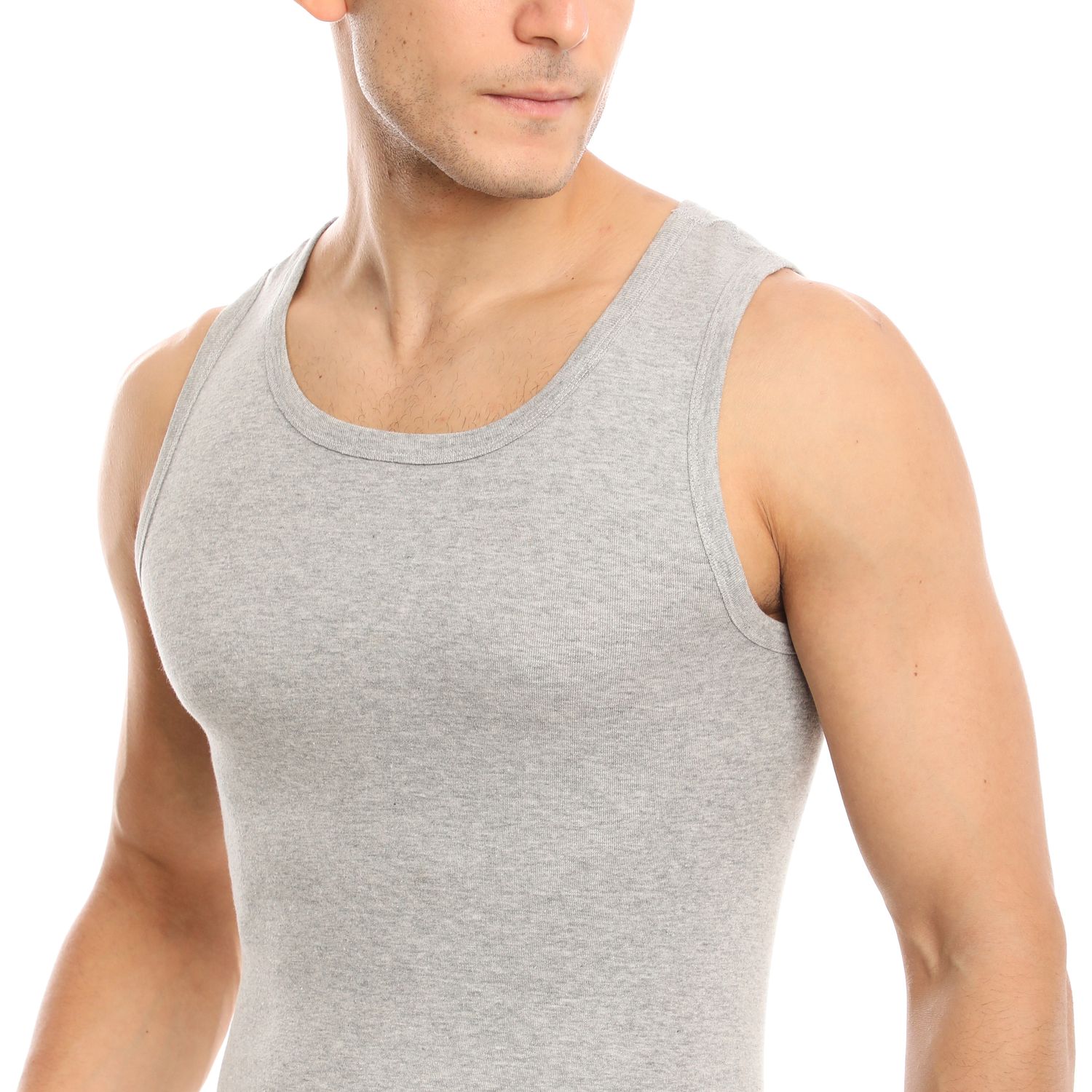 1-Pack Men&#39;s Undershirt A-Tank - Multi Color, Assorted Colours: Black/ H. Grey / H. Blue, Main Sizes: Small, Brand: CLEOCOTTON