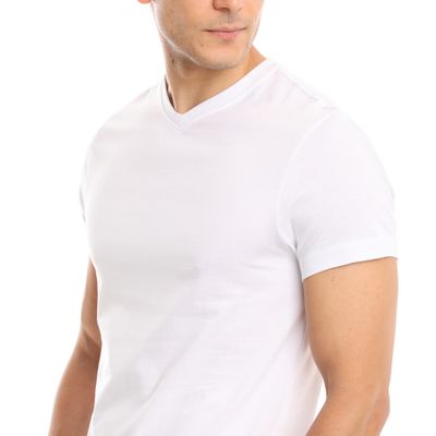 1-Pack - Men&#39;s White V-Neck T-Shirt
