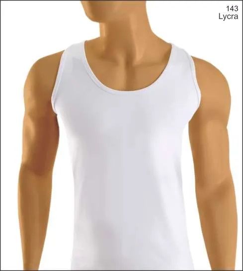 COOL 143 - Men&#39;s White Cotton/Lycra A-Shirt - 1 Pack, Solid colours: White, Main Sizes: Small, Brand: COOL