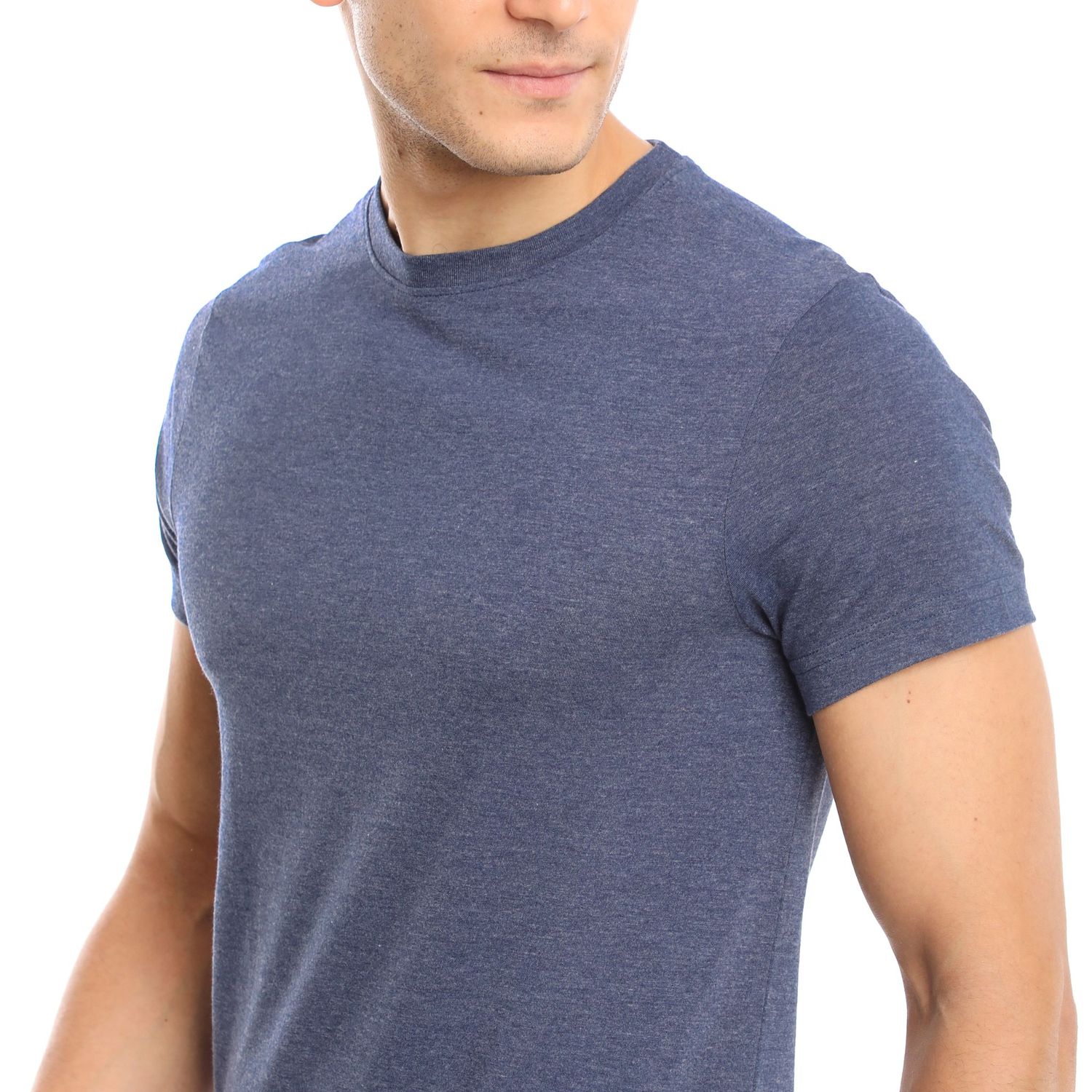1-Pack - Men&#39;s colored crew Neck T-Shirt, Main Sizes: Small, Assorted Colours: Black/ H. Grey / H. Blue, Brand: CLEOCOTTON
