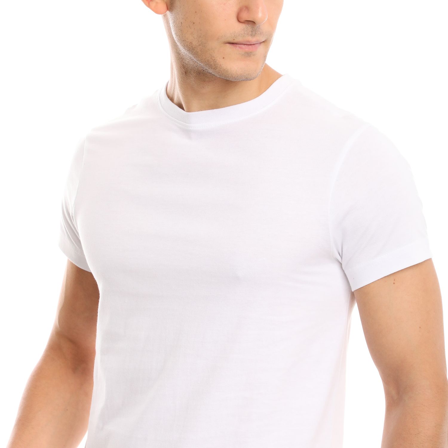 1-Pack - Men&#39;s White crew Neck T-Shirt, Main Sizes: Small, Solid colours: White, Brand: CLEOCOTTON