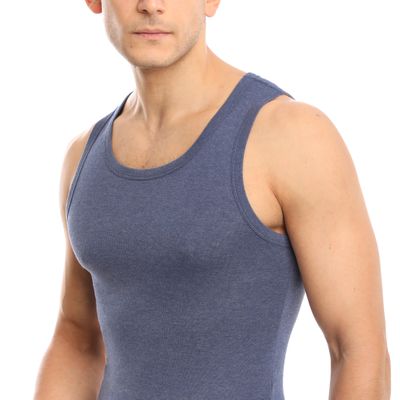 5-Pack Navy - Men&#39;s Cotton Undershirt A-Tank (Slim Fit)