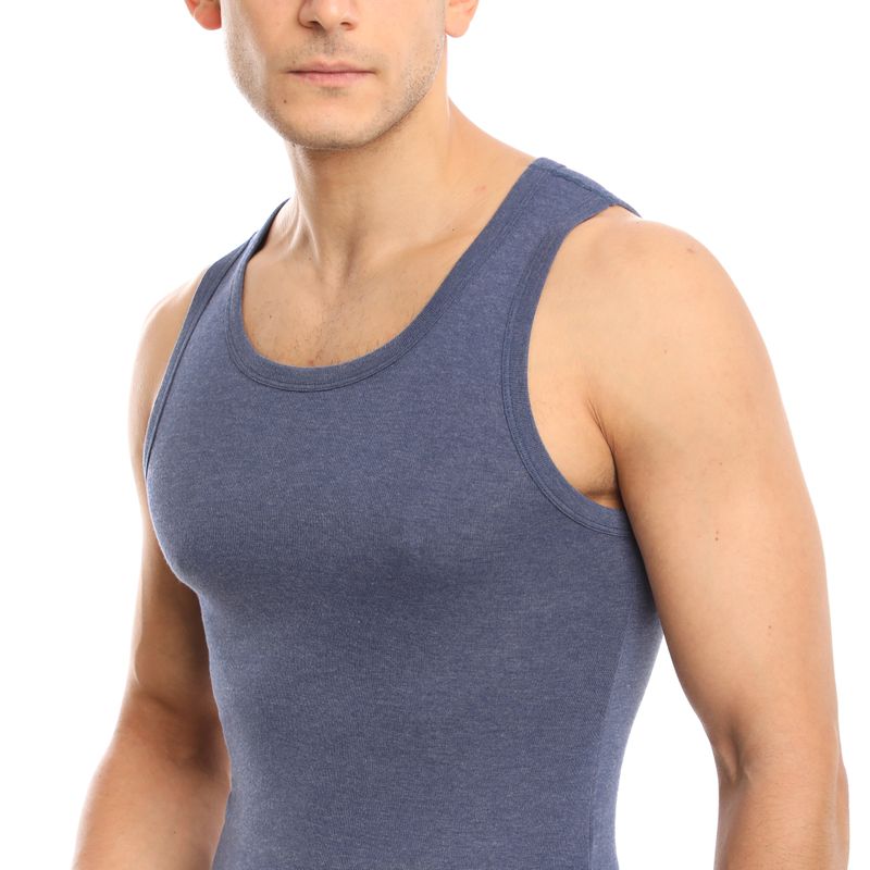5-Pack Navy - Men&#39;s Cotton Undershirt A-Tank (Slim Fit)