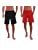 2 PCS Pack Red Black - Mens Knit Short, Main Sizes: Small, Assorted Colours: Black/ M. Red, Brand: NWA GLOBAL
