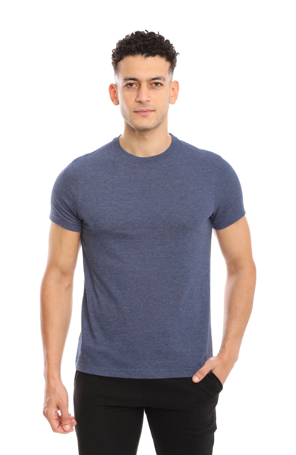 3 Pcs Pack Navy - Men&#39;s underwear crew Neck T.Shirt, Solid colours: Heather Blue, Main Sizes: Small, Brand: CLEOCOTTON