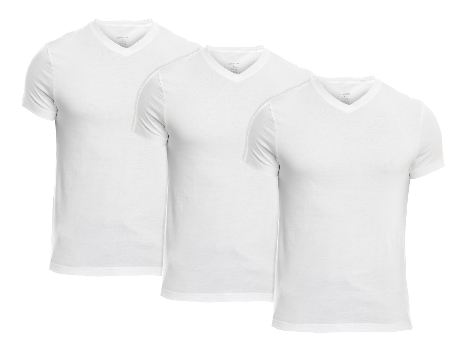 3 Pcs Pack White - Men&#39;s underwear V-Neck T.Shirt, Solid colours: White, Main Sizes: Small, Brand: CLEOCOTTON